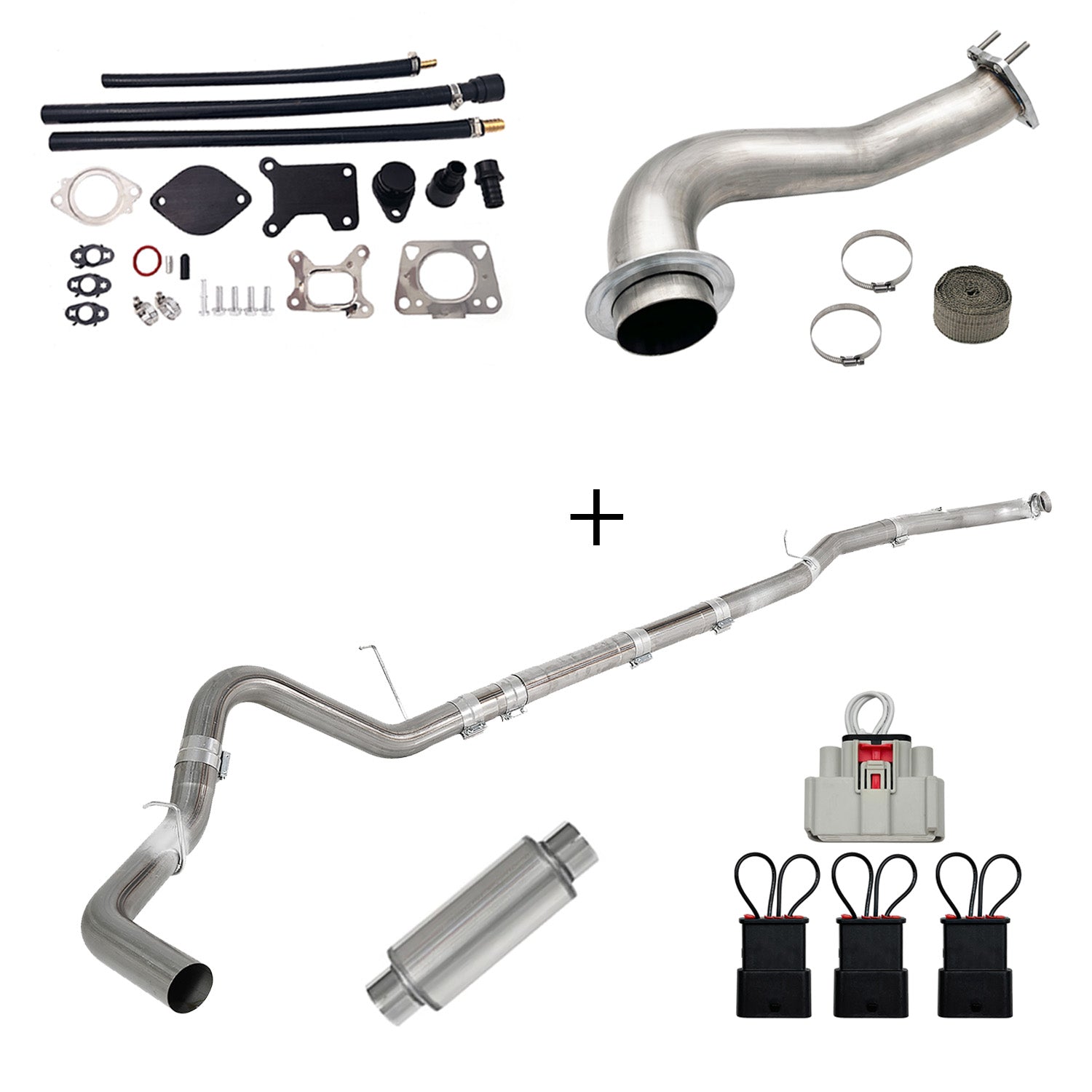 Full Delete Kit 4"/5"DPF/EGR/CCV/Downpipe| 2017-2023 GM/Chevy Duramax 6.6L