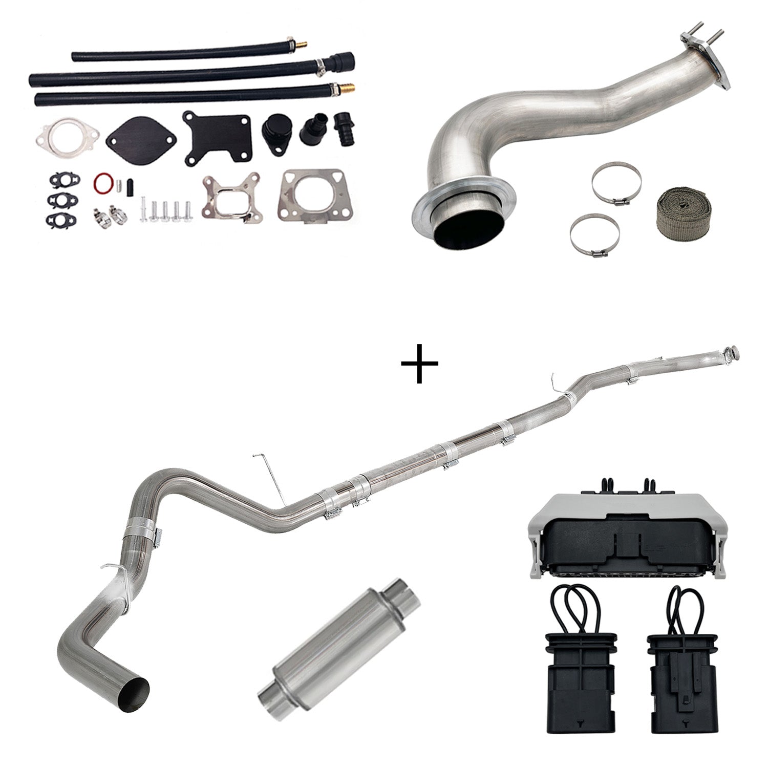 Full Delete Kit 4"/5"DPF/EGR/CCV/Downpipe| 2017-2023 GM/Chevy Duramax 6.6L