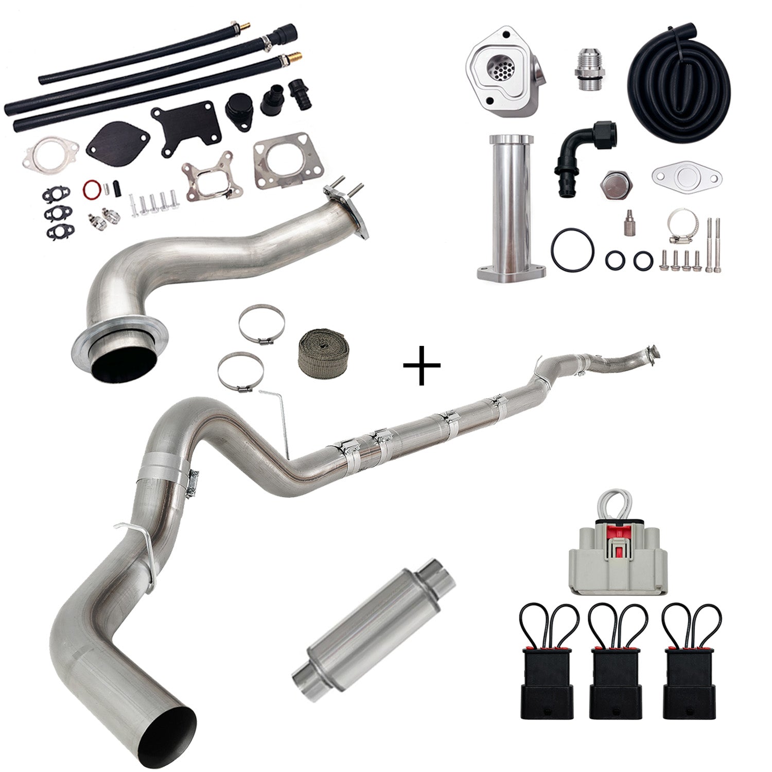 Full Delete Kit 4"/5"DPF/EGR/CCV/Downpipe| 2017-2023 GM/Chevy Duramax 6.6L
