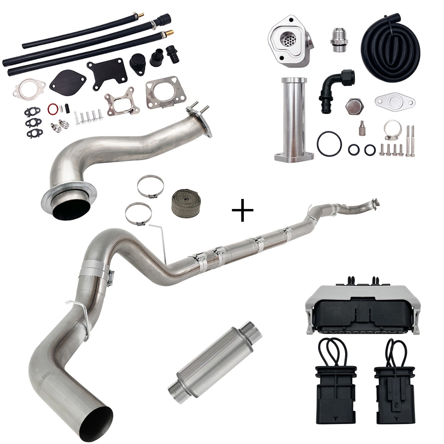 Full Delete Kit 4"/5"DPF/EGR/CCV/Downpipe| 2017-2023 GM/Chevy Duramax 6.6L