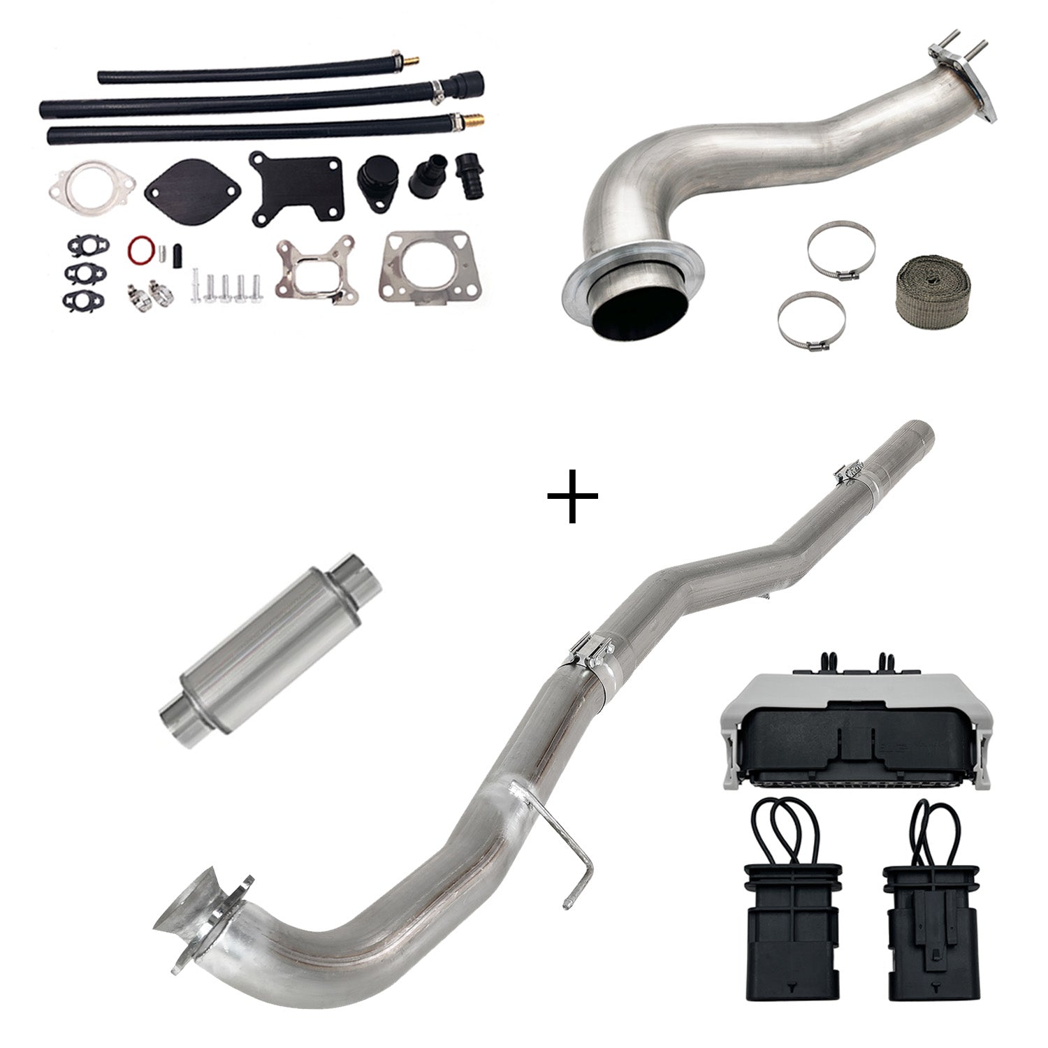 Full Delete Kit 4"/5"DPF/EGR/CCV/Downpipe| 2017-2023 GM/Chevy Duramax 6.6L