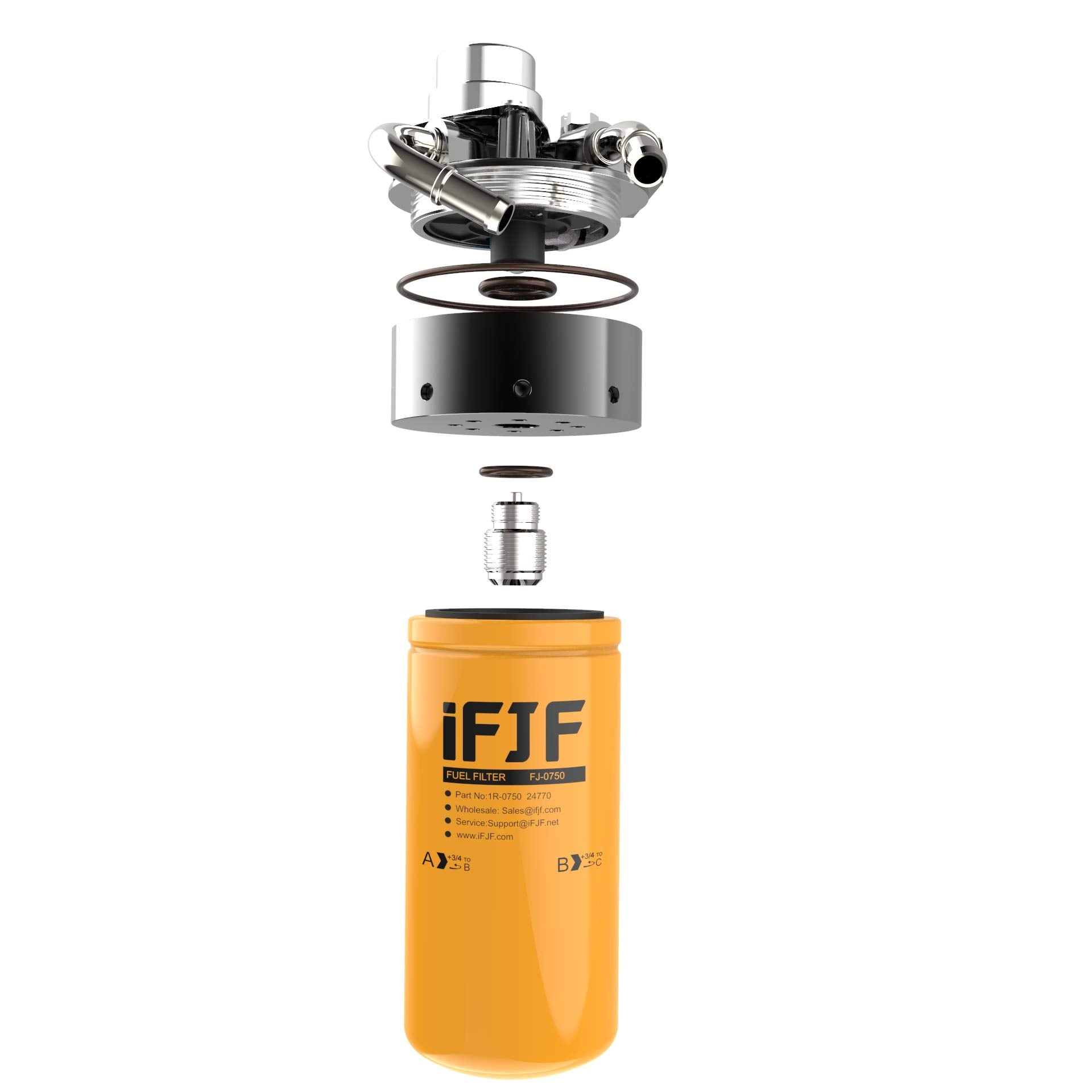 iFJF 1R-0750 Fuel Filter for Duramax 6.6L 2001-2016 Chevy Silverado/GMC Sierra 2500HD 3500HD Caterpillar D4E D6HLGP Secondary 3114