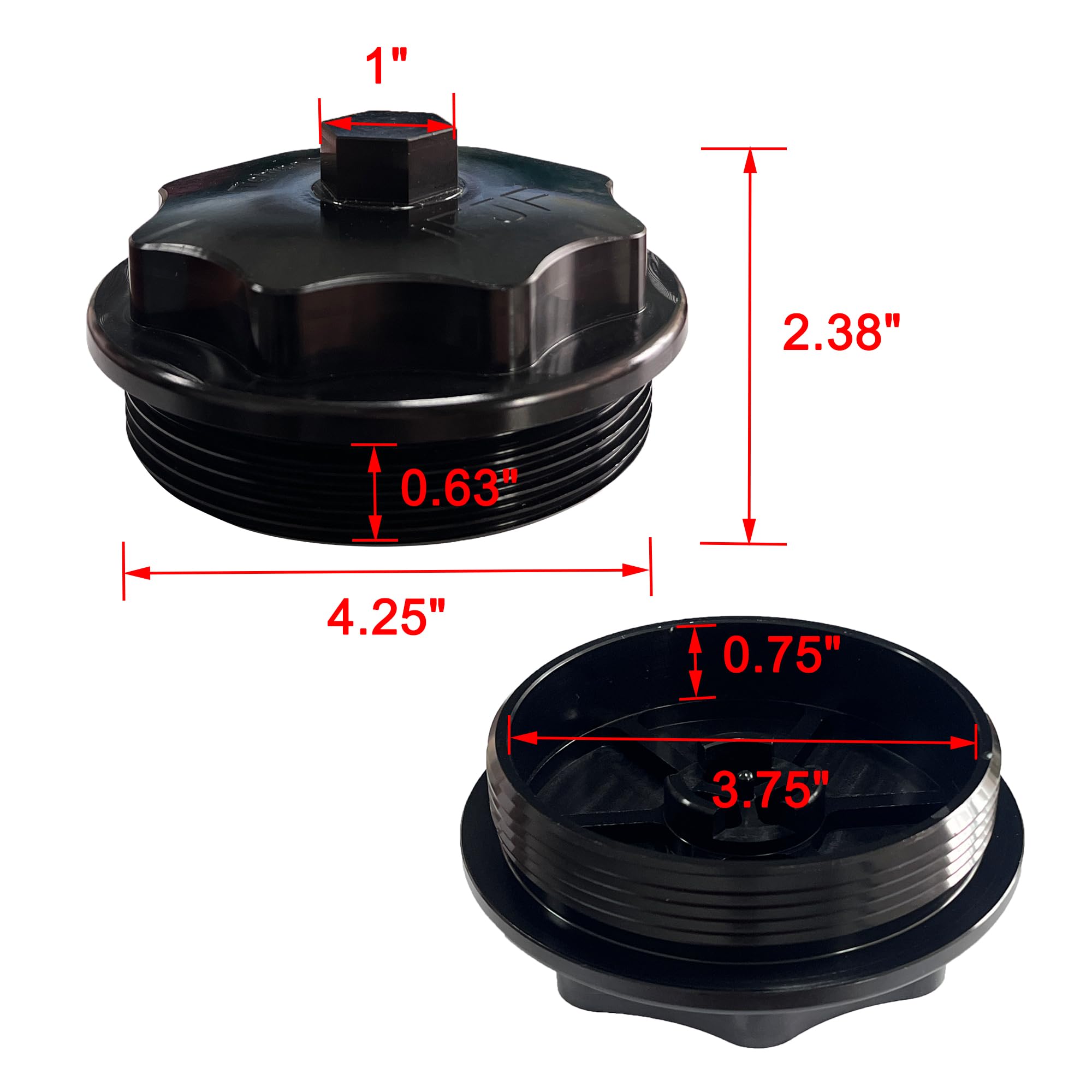 iFJF Black F81Z9G270BA Fuel Filter Billet Aluminum Cap for Powerstroke 7.3L V8 1999-2003 F250-F550 Super Duty 2000-2003 Excursion