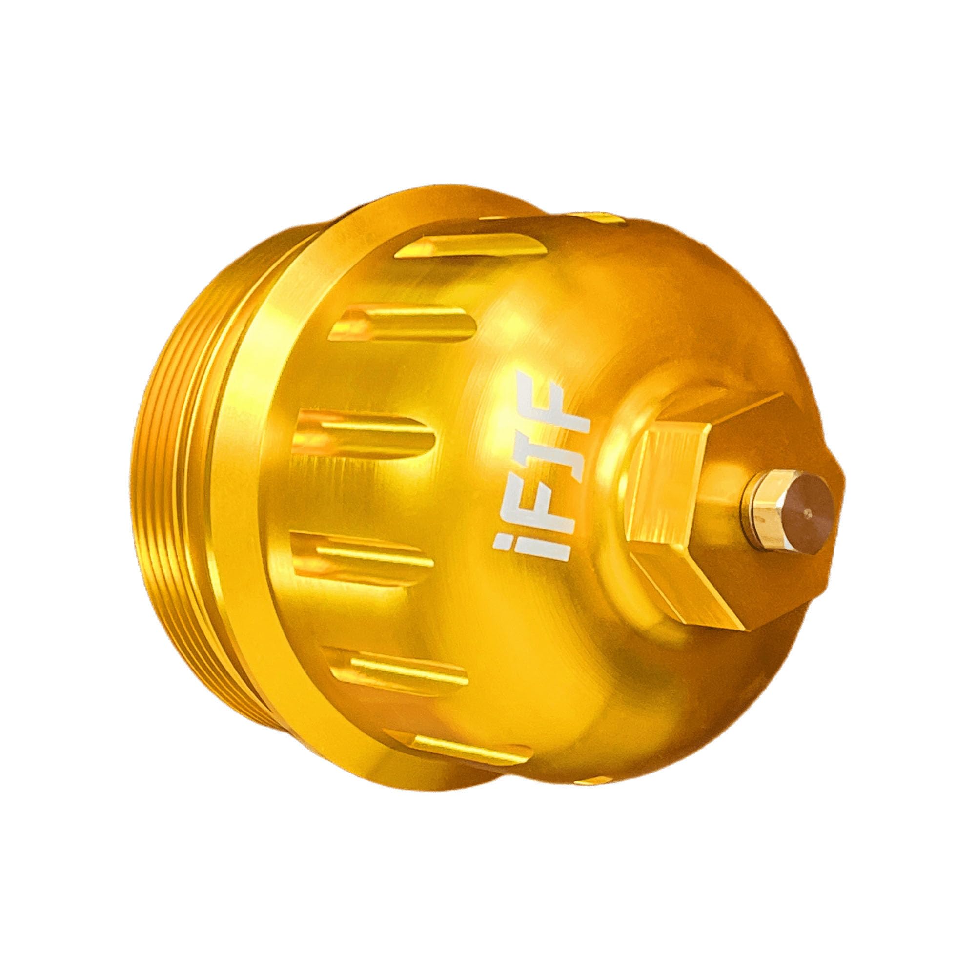 iFJF 134001 Gold Fuel Filter Billet Aluminum Housing Cap for 2017-2024 GM Duramax 6.6L L5P Chevy Silverado/GMC Sierra 2500HD 3500HD