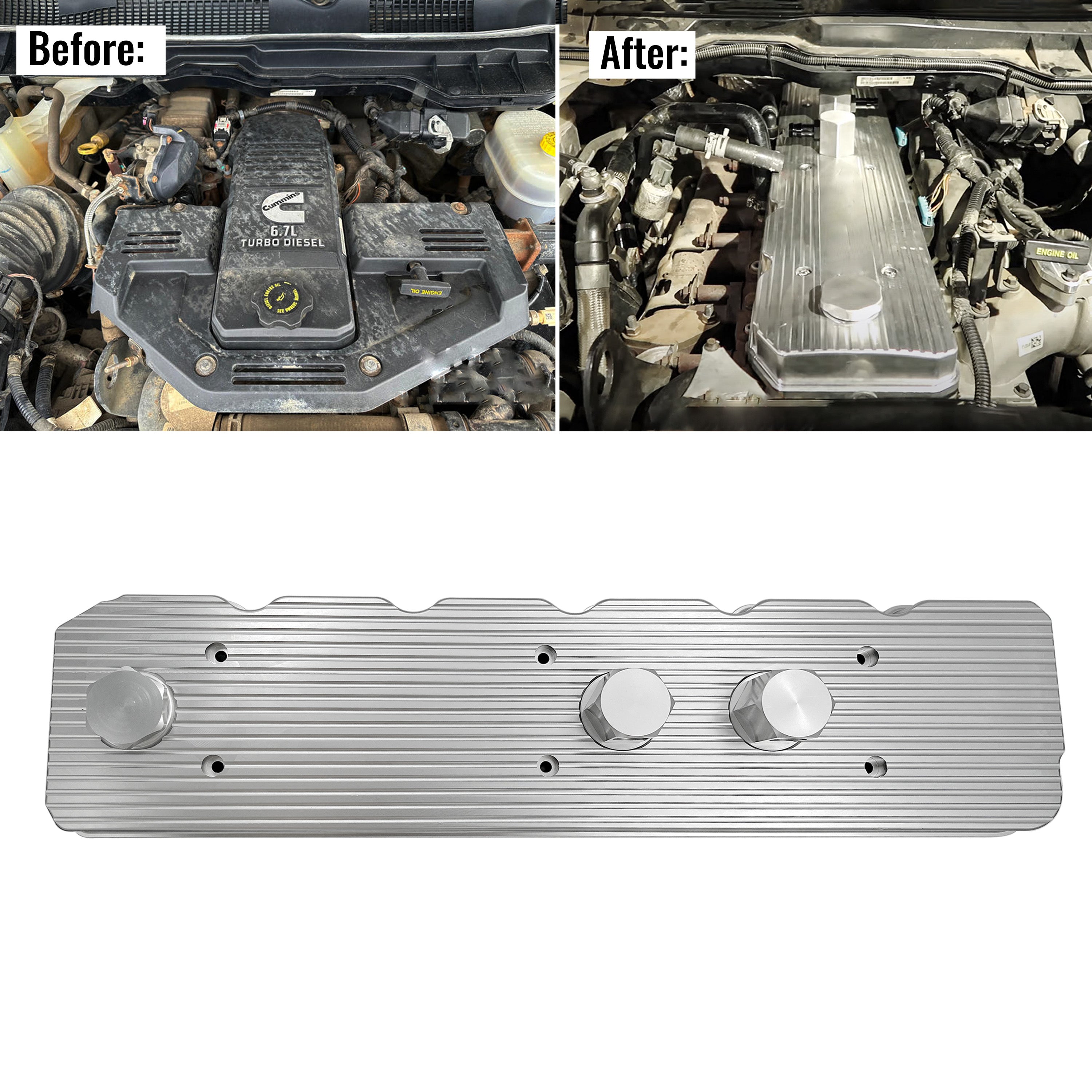 Billet Valve Cover | oil catch can | 2006-2023 Ram Cummins 5.9L 6.7L