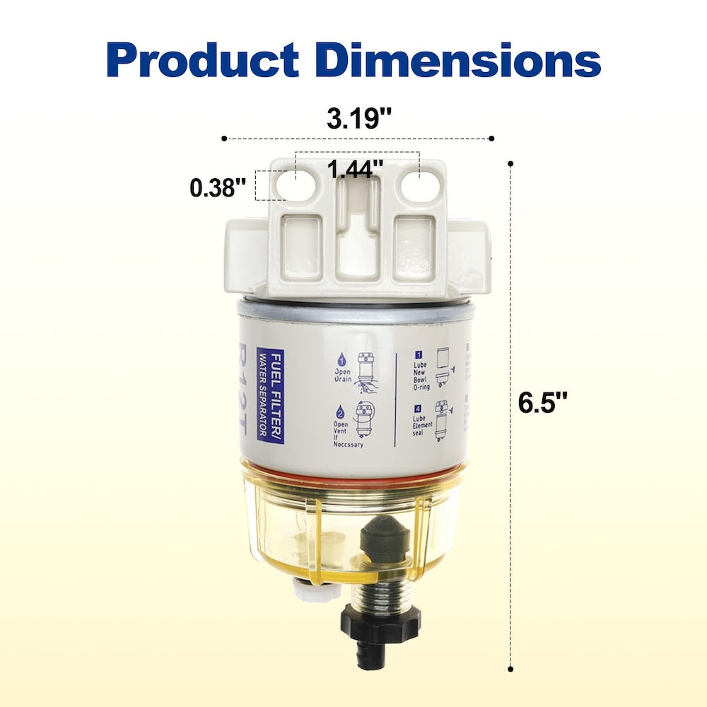 R12T Fuel Water Separator — 10 Micron Filter Element Detail