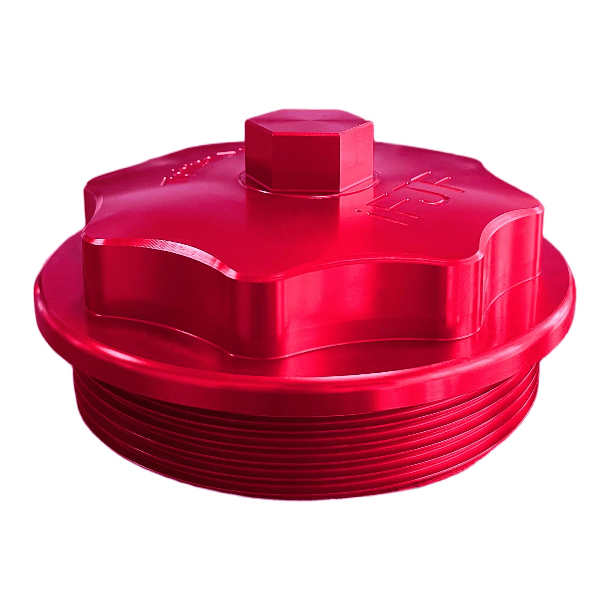 iFJF Red F81Z9G270BA Fuel Filter Billet Aluminum Cap for Powerstroke 7.3L V8 1999-2003 F250-F550 Super Duty 2000-2003 Excursion
