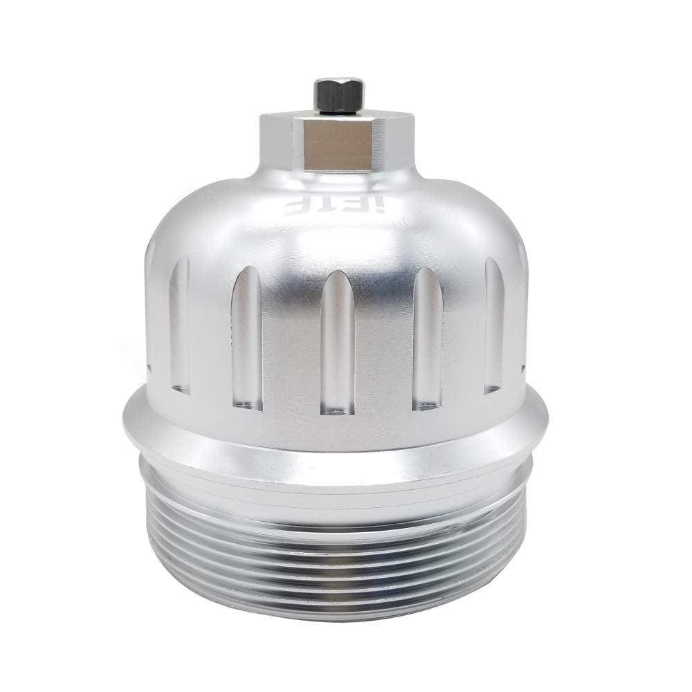 iFJF 134001 Silver Fuel Filter Billet Aluminum Housing Cap for 2017-2024 GM Duramax 6.6L L5P Chevy Silverado/GMC Sierra 2500HD 3500HD