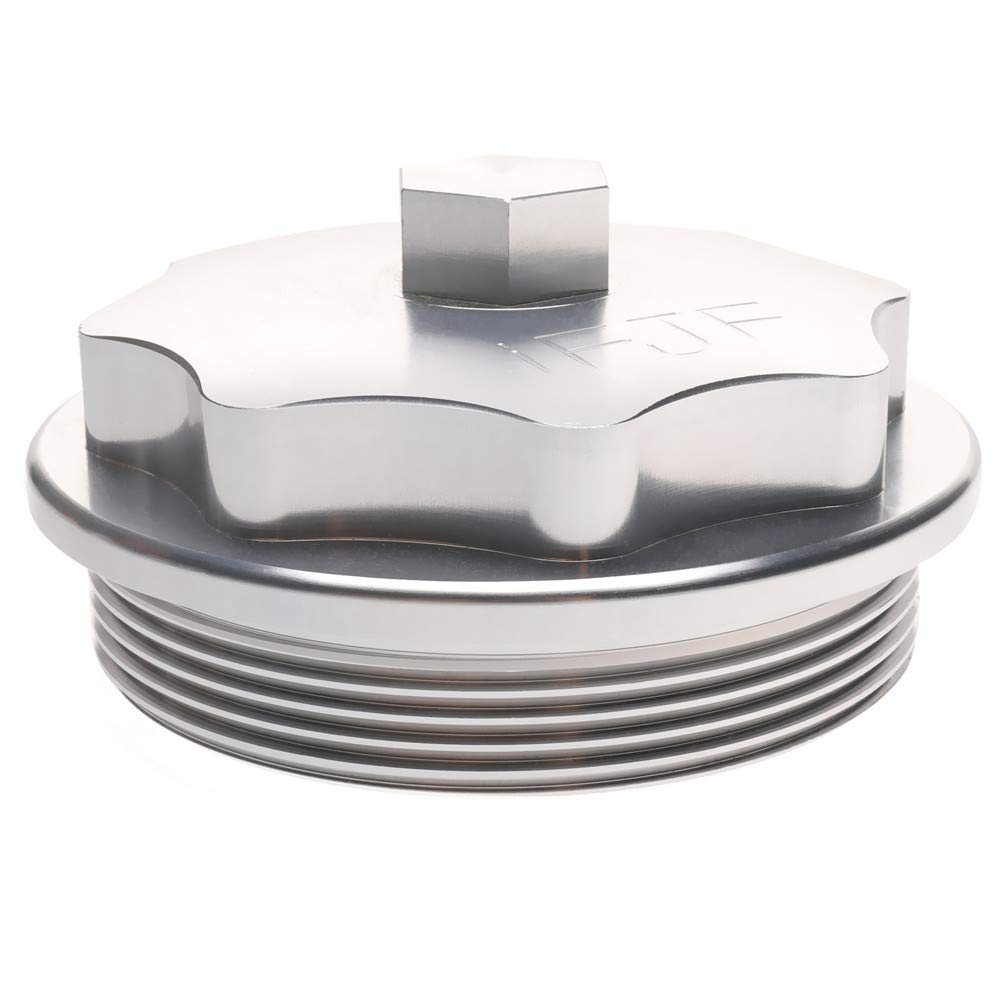 iFJF Silver F81Z9G270BA Fuel Filter Billet Aluminum Cap for Powerstroke 7.3L V8 1999-2003 F250-F550 Super Duty 2000-2003 Excursion