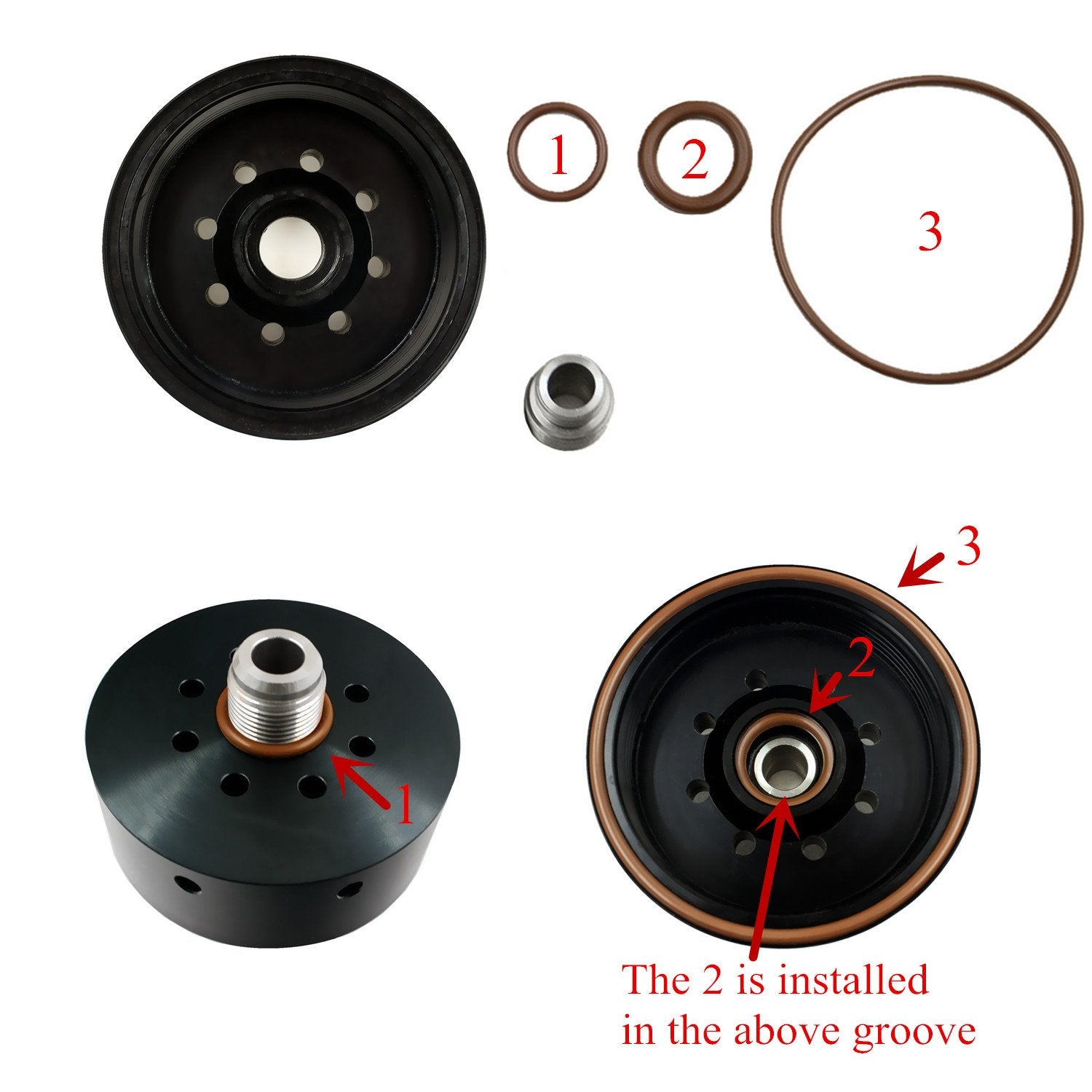 iFJF 1R-0750 Fuel Filter Aluminum Refit Head for Duramax 6.6L 2001-2016 Chevy Silverado/GMC Sierra LB7/LLY/LBZ/LMM/LML