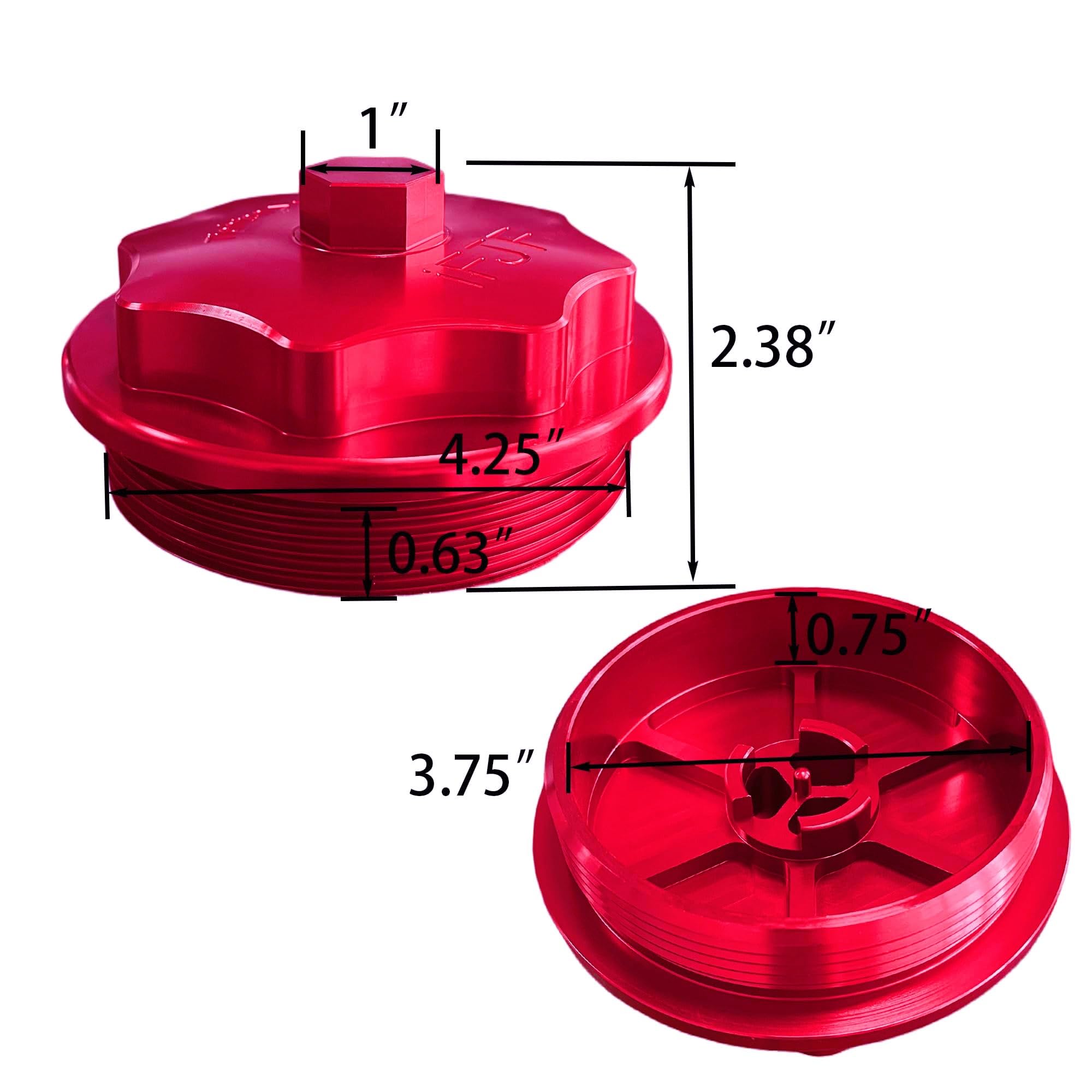 iFJF Red F81Z9G270BA Fuel Filter Billet Aluminum Cap for Powerstroke 7.3L V8 1999-2003 F250-F550 Super Duty 2000-2003 Excursion