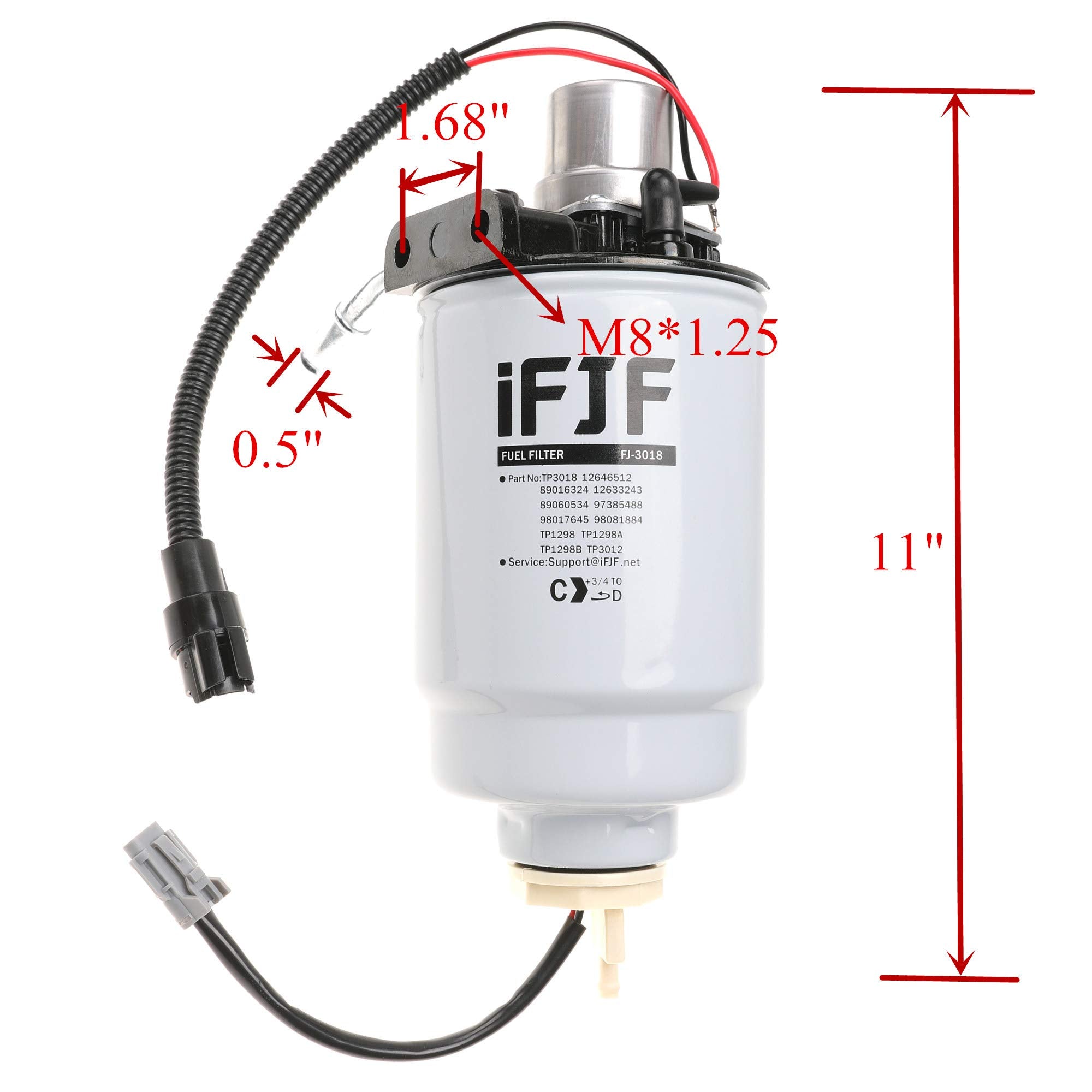 iFJF 12642623 Fuel Filter Assembly for Duramax 6.6L V8 Chevy Silverado/GMC Sierra 2500HD 2005-2013