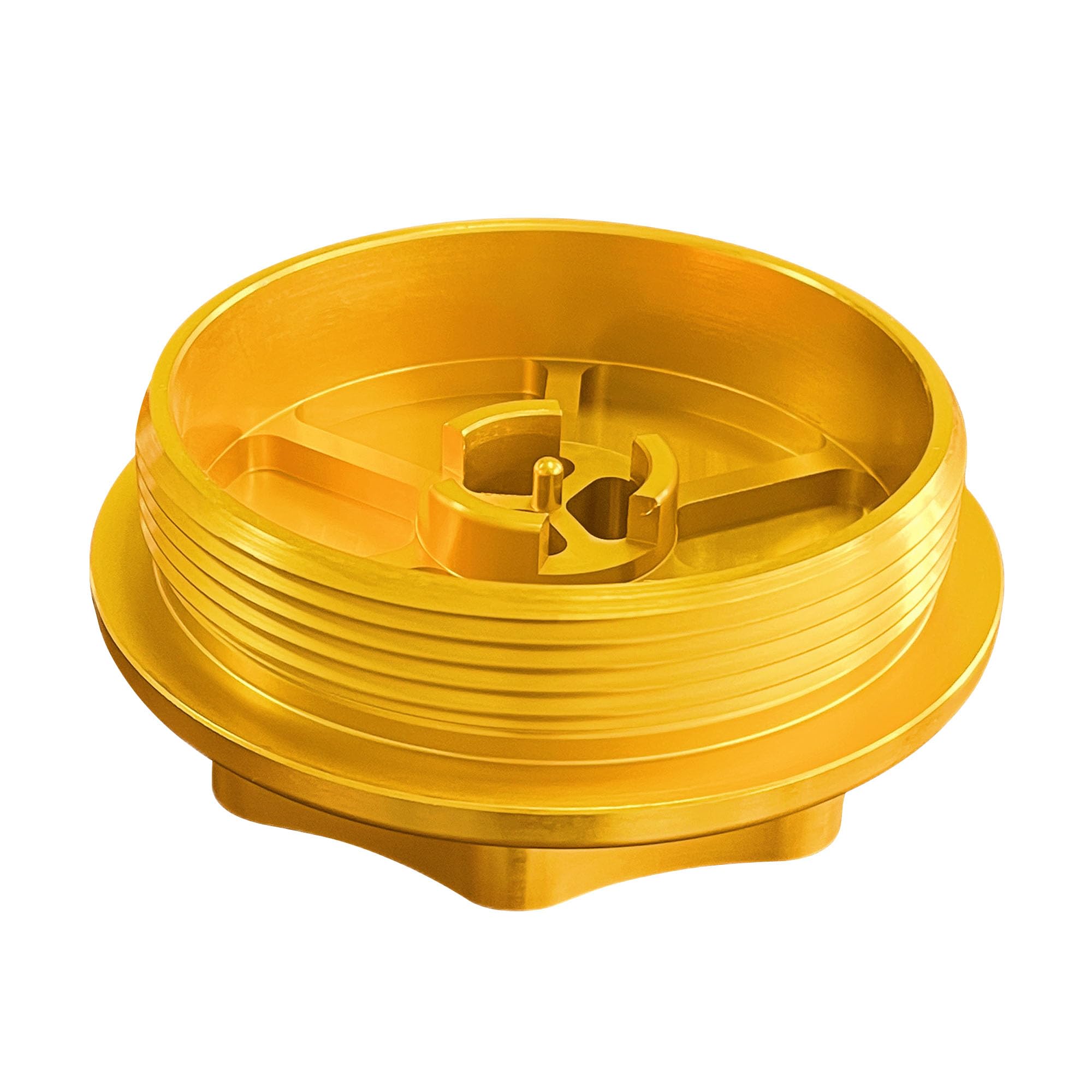 iFJF Gold F81Z9G270BA Fuel Filter Billet Aluminum Cap for Powerstroke 7.3L V8 1999-2003 F250-F550 Super Duty 2000-2003 Excursion