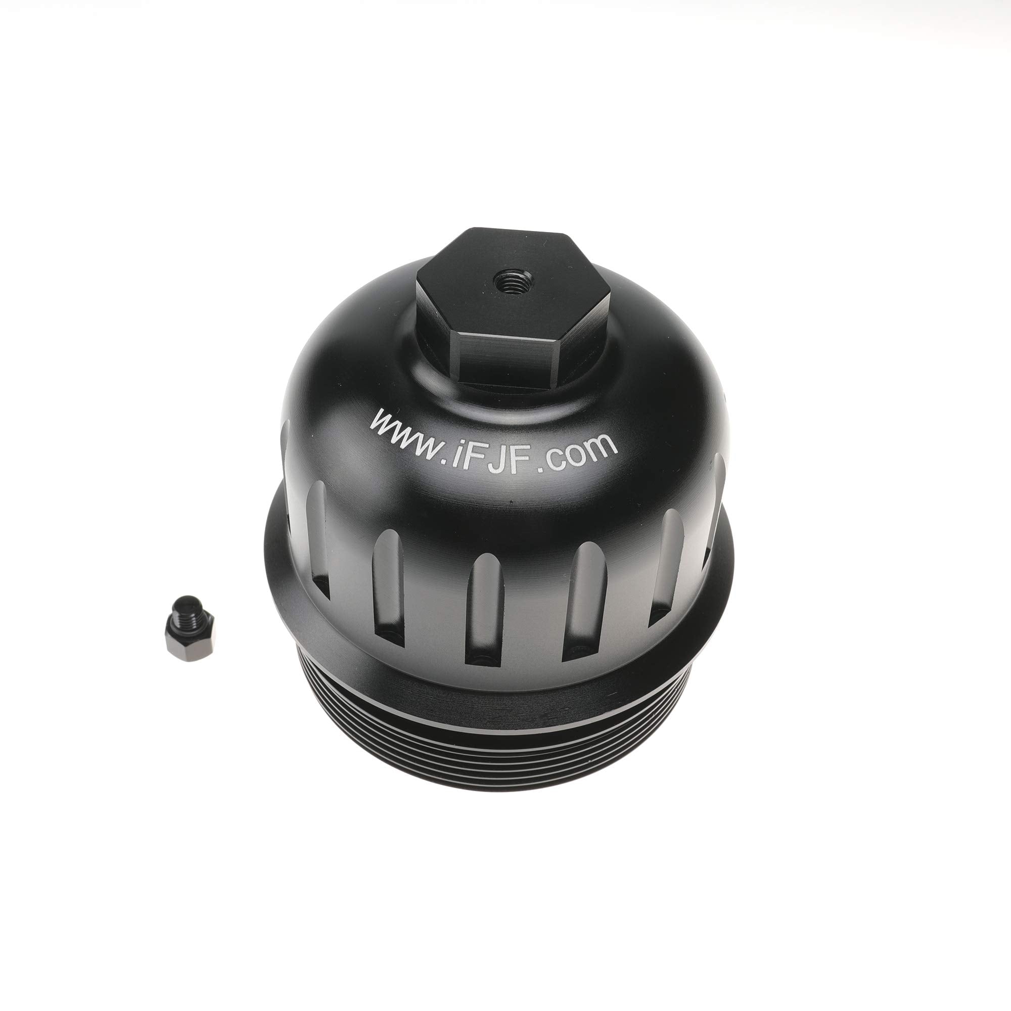 iFJF 134001 Black Fuel Filter Billet Aluminum Housing Cap for 2017-2024 GM Duramax 6.6L L5P Chevy Silverado/GMC Sierra 2500HD 3500HD
