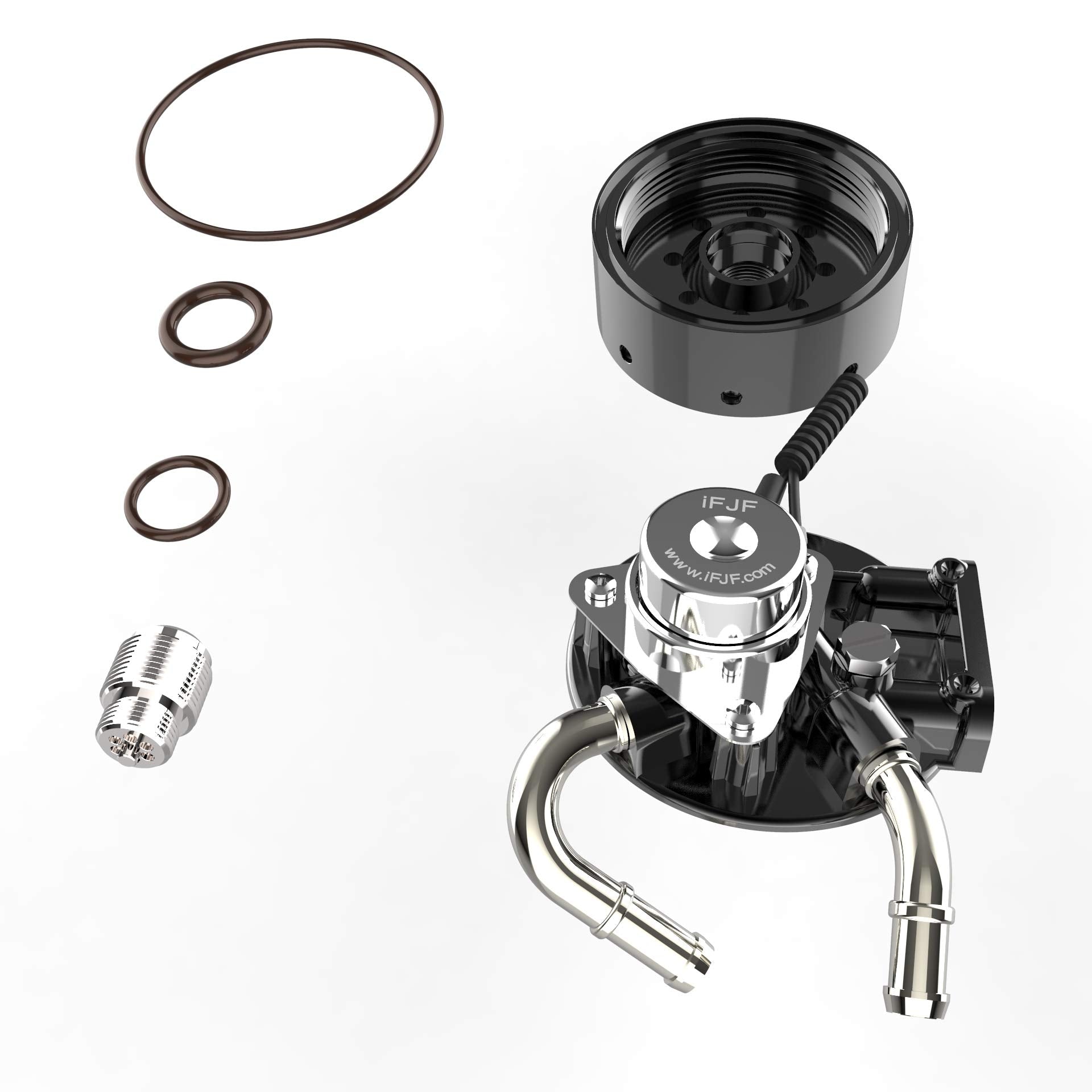 iFJF 12642623 Filter Head with Pump and 1R-0750 Refit Head for GM Duramax 6.6L V8 2005-2016 Chevy Silverado/GMC Sierra 2500HD 3500HD LLY/LBZ/LMM/LML