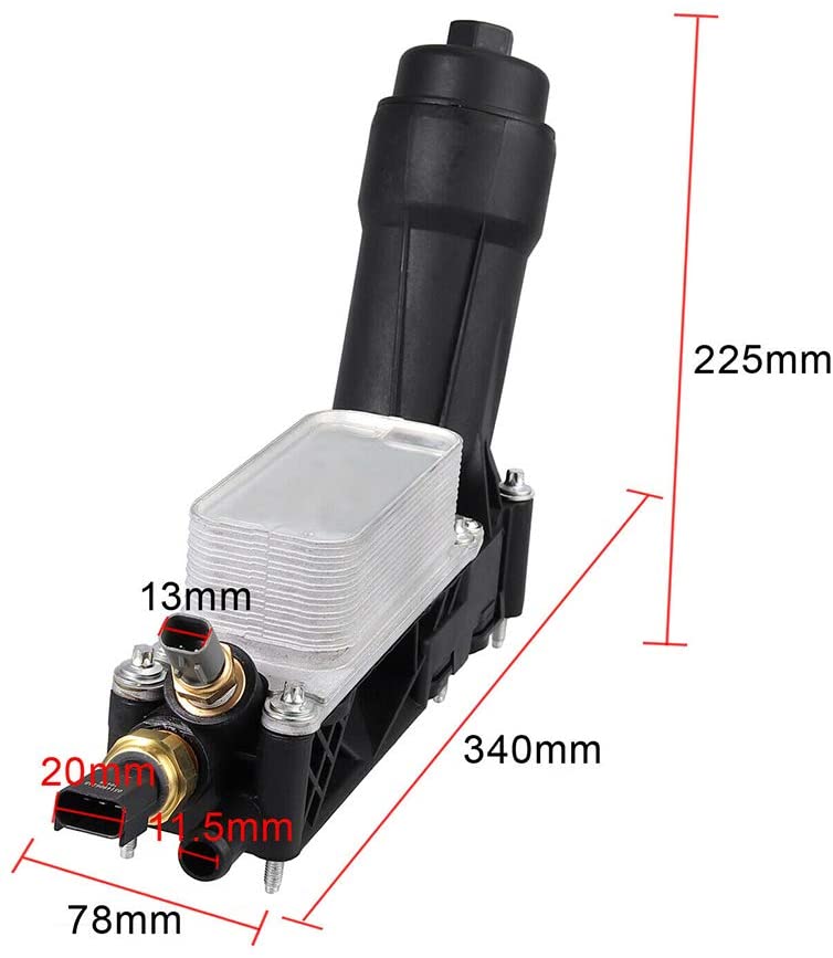 68105583AF Oil Filter Cooler Housing Assembly Adapter for Chrysler 200 Town Country Jeep Cherokee Wrangler JK Dodge Challenger Charger Journey Durango Avenger Ram 1500 Promaster