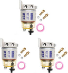 iFJF R12T Fuel Filter/Water Separator 120AT NPT ZG1/4-19 Automotive Parts Complete Combo Filter fit Diesel Engine(Include Four Fittings)