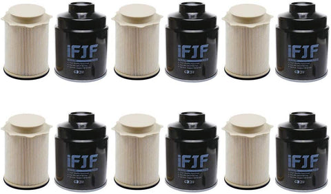 iFJF Fuel Filter Water Separator Set for Dodge Ram 2500 3500 4500 5500 6.7L | 68197867AA 68157291AA Set of 6