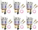 iFJF R12T Fuel Filter/Water Separator 120AT NPT ZG1/4-19 Automotive Parts Complete Combo Filter fit Diesel Engine(Include Four Fittings)